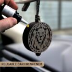 Lion Engraved Wooden Car Diffuser